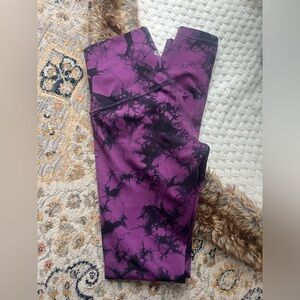 Lululemon Athletica Tie-Dye Purple and Black Leggings